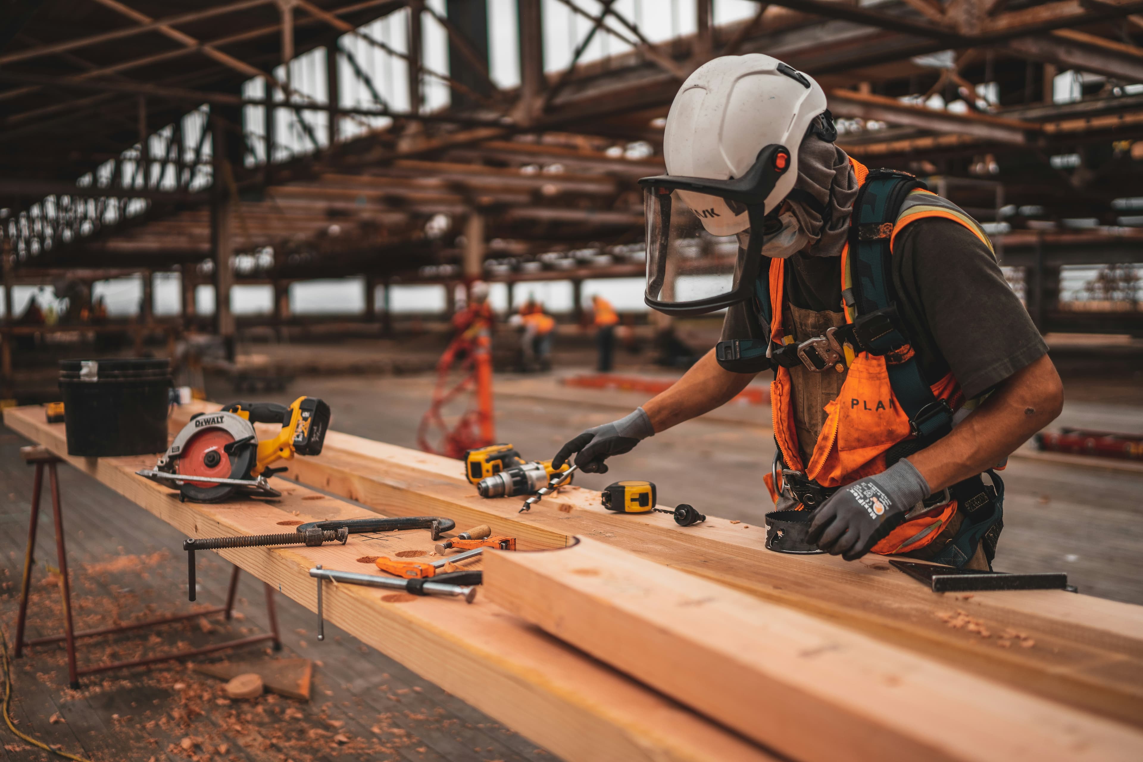 A field technician working on an active construction site